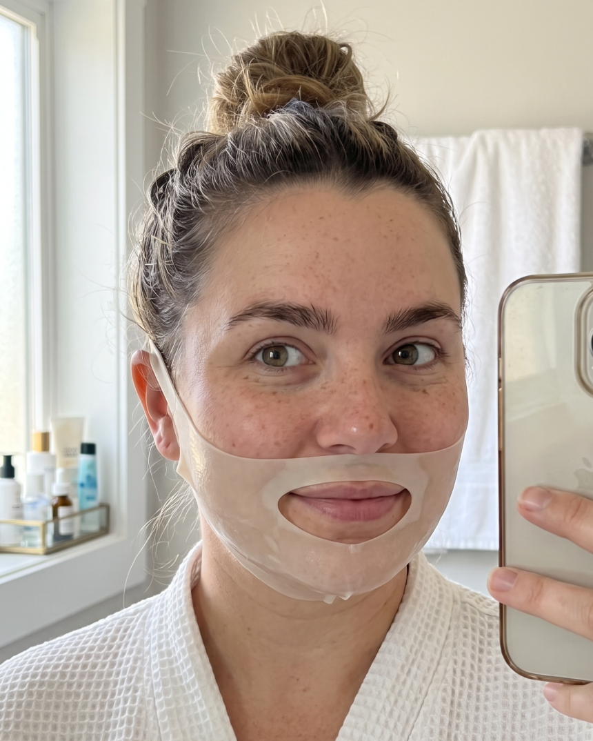 Kundin mit der ContourLift™ V-Line Maske